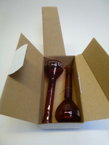 2 Stück Hirschmann Messkolben DURAN Kl. A 264 01 78 Kolben 50ml