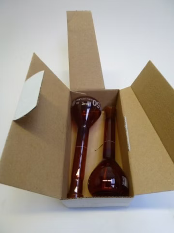 2 Stück Hirschmann Messkolben DURAN Kl. A 264 01 78 Kolben 50ml