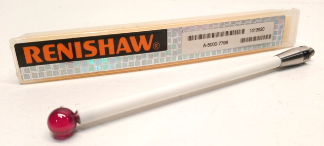 Renishaw M4 Ø8 mm Rubinkugel, Keramikschaft, L 100 mm, EAL 100 mm A-5000-7796