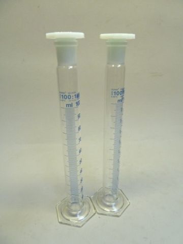 2 x Hirschmann Mischzylinder Zylinder PE-Stopfen 100:1 ml
