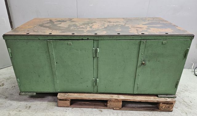 Schwere Metall Werkbank Arbeitstisch Arbeitsplatz 67x161x71 cm