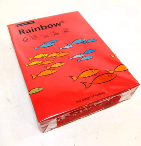 5x Rainbow Kopierpapier A4 80 g/m² rot