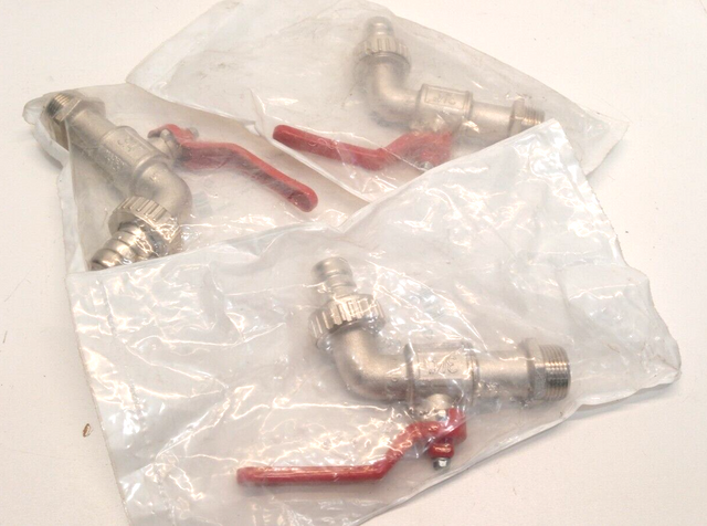 3x Absperrhahn Kugelhahn Kugelauslaufventil RoHS 486-198  3/4 in