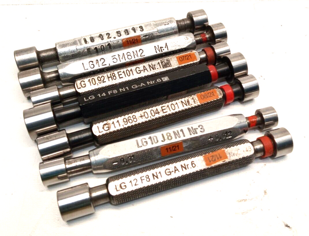 7x Grenzlehrdorn Ø 12,5/12 /8/10/14 Ausschuß Prüfdorn Lehrdorn