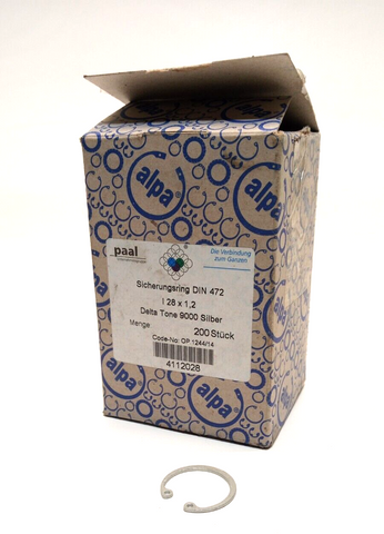 Paal Sicherungsring DIN 472 28x1,2 Delta Tone 9000 Silber 200 Stk.
