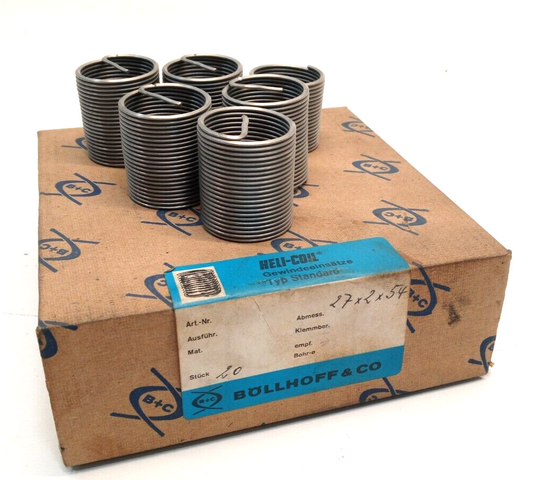 6x HELICOIL Metrische Gewindeeinsätze aus Edelstahl – Gewindereparatur 27×2×54