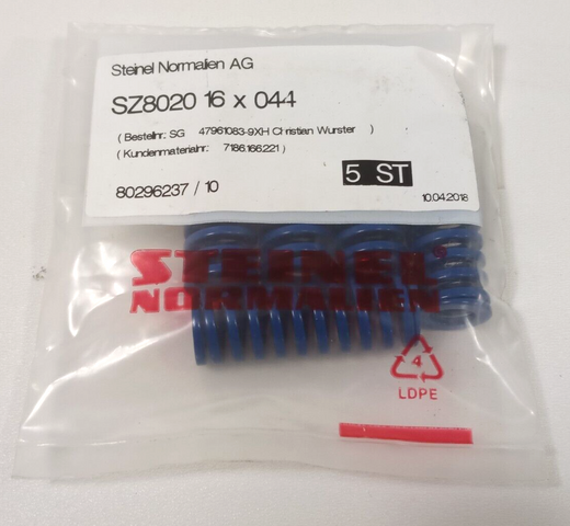 5x Steinel Normalien SZ8020 16x044 Systemfeder für leichte Belastung