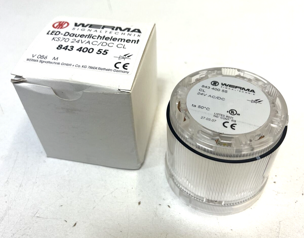 Werma, 843 400 55, LED-Dauerlichtelement, Signalleuchte, KS70 24VAC/DC CL