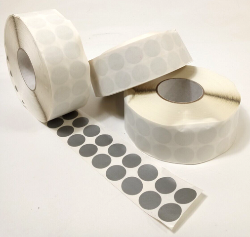 3x 2500 Gewebeklebepunkte Markierungspunkte 30mm - Silber/Grau