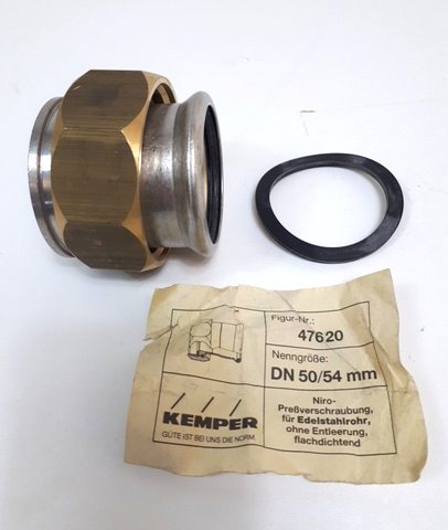 Kemper 47620, 4762005000 Niro- Pressverschraubung DN 50 / 54 mm flachdichtend