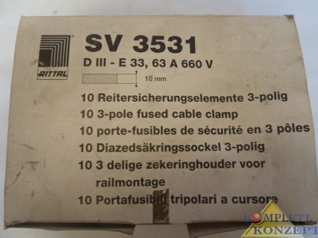 Rittal SV 3531 Reitersicherungselement zur Aufrastmontage 63A 660V