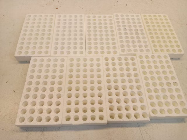 9x Styropor Rack Reagenzgläser Styrofoam 16,5 x 9 x 2 cm Halterung Ø 1,3 cm