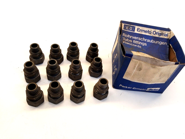 12x Parker Ermeto Rohrverschraubung 18L, Klemmringverbinder 18 L, Klemmfitting