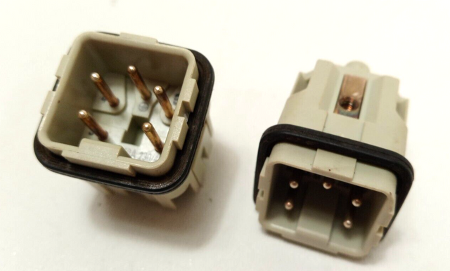 2x HARTING Han 4A-M 10A 230/400V, Steckverbinder