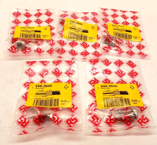 5x RS 546-3945 Female Koaxialsteckverbinder, Tafelmontage, Klemm-Anschluss, RG58