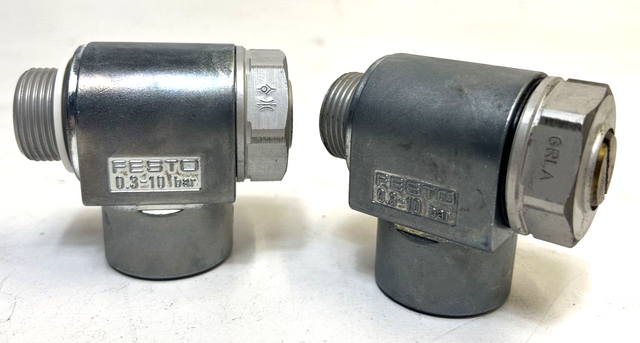 2 x Festo, Rückschlagventil, Ventil, Drossel-Rückschlagventil, 0.3 - 10 bar