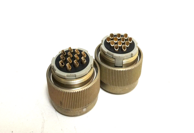 2x SOURIAU 90 20, 8 40 3, 12 poliger Steckverbinder Stecker Steckereinsatz