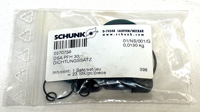 Schunk, DSA PFH 30, 0370759, Dichtungssatz, Dichtungsringe, Dichtungen