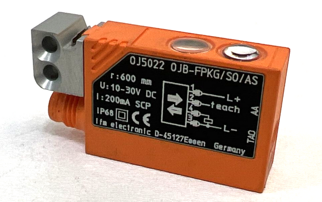 IFM Electronic, 0J5022 0JB-FPKG/S0/AS, Reflexlichtschranke, Lichtschranke