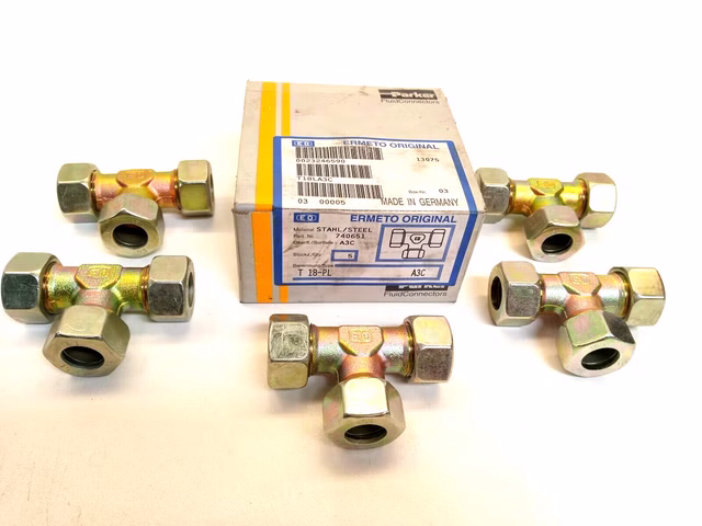 Ermeto 740651 T-Stück, 5 Stk.,T 18-PL A3C, Verschraubung, T18LA3C, T 18 PL, OVP