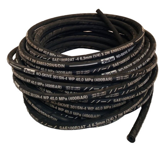 [12,40€/m] 5M PARKER Hydraulikschlauch 301SN-4 WP DN6 6,3 mm No-Skive 40MPa 853