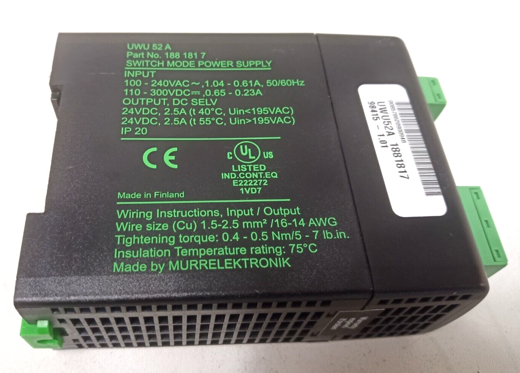 SEW Eurodrive UWU 52 A 188 181 7 Schaltnetzteil | Komplett