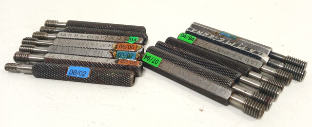 14x Gewinde Lehrdorn Zoll Grenzlehrdorn Lehre vers. Größen LA11