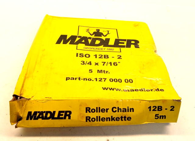 [25€/m] Mädler 12700000 5m Rollenkette 12B-2 roller chain 3/4x7/16", Kette