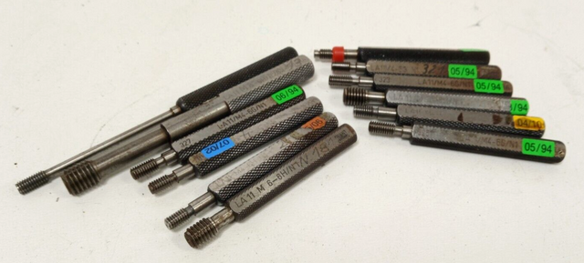 12x Gewinde Lehrdorn Zoll Grenzlehrdorn Lehre Gewindelehrdorn vers. Größen