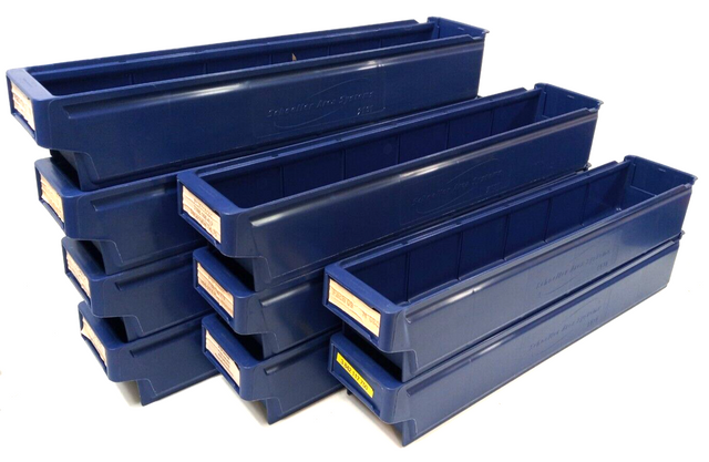 8 x SchoellerArca 9131 Regalkästen 600 x 115 x 100 Regalkisten Lagerkisten Blau