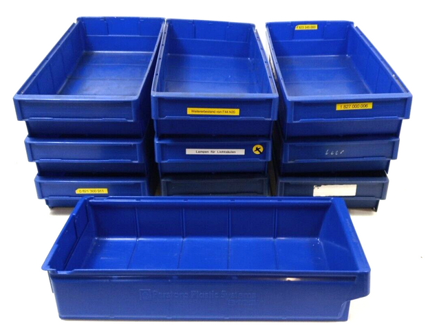 10 x Perstorp Plastic System Regalkästen 495 x 230 x 100 Lagerkisten Kästen Blau
