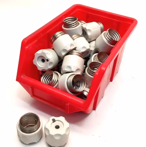 31x Schraubkappe Sicherung Fassung E27 Porzellan bis 500V 63A mit Prüfloch