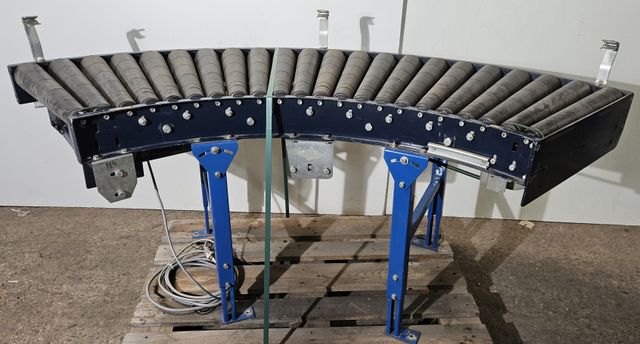 Schulz Rollenkurvenförderer mit Antrieb 90° Rollenbahnkurve Rollenbahn 490 mm