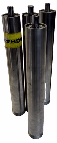 4x Tragrolle verzinktem Stahl Ø50 mm L 450 mm Förderband Rolle Rollbahn 450mm 
