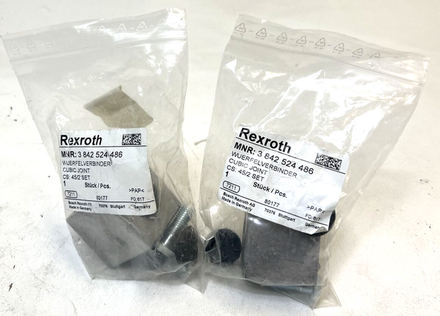 2 x Rexroth 3 842 524 486, 3842524486, Würfelverbinder, Cubic Joint, Verbinder