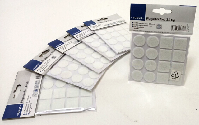 6 Stück Bonus 706397 Filzgleiter-Set 32-teilig selbstklebend