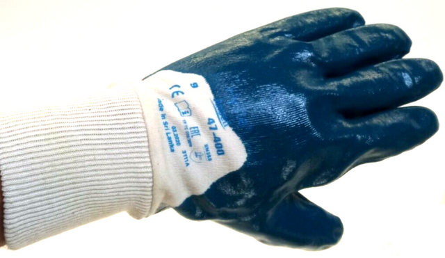 12 Paar Ansell Handschuhe ActivArmr Hylite 47-400 Größe 9 weiß/blau