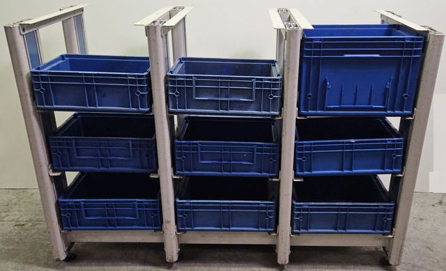 Alu Eurokastenregal Sichtlagerkästen - Regal Magazinregal 1430 x 990 x 600 mm