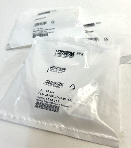 30x Phoenix Contact ZB 5,LGS: Fortl. Zahlen 11-20 Zackband  1050017