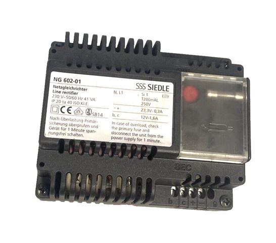Siedle NG 602-01 Trafo Netzgleichrichter DC 23,3V 0,3A  AC 12V 1,6A  geb. gZ