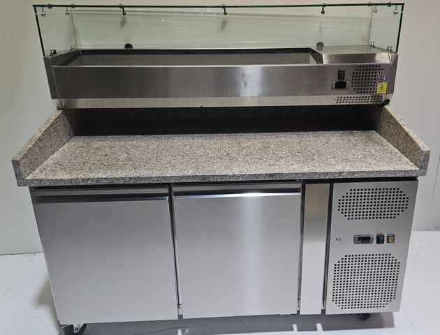 Skyrainbow THPZ2600TN Pizzakühltisch + Kühlaufsatzvitrine Belegstation -2°C +8°C