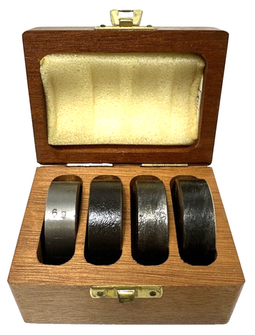 BAS Prüfring-Set in Holzkiste Prüfringe Ringe Holzbox Edelstahl 4-Teilig