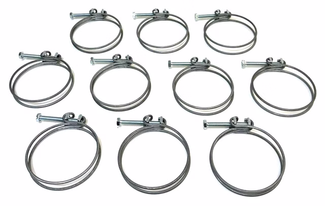 10 x Doppeldraht Klemme Schraubschlauchclip Wire Clip