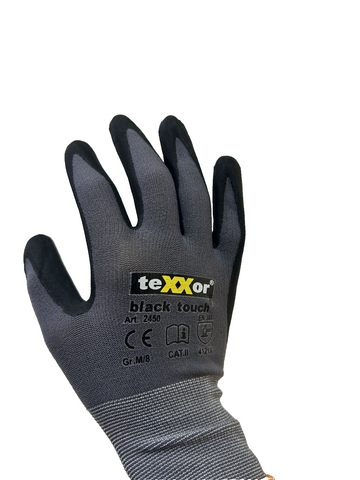 12x Texxor Black Touch 2450 Arbeitshandschuhe |  Handschuhe Gr. M