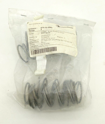 Gutekunst 475-VD-289D Federn 8 Stück Druckfedern Edelstahl Ø 3,2 x 40 x 82 mm
