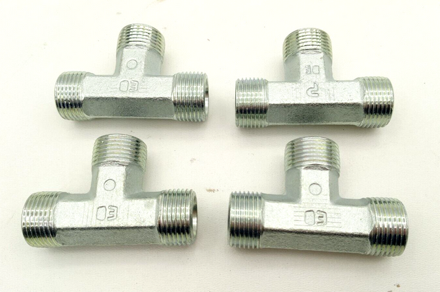 4x Parker Ermeteo T12SCFX T-Stutzen T-Stück Hydraulikverschraubung T Stück