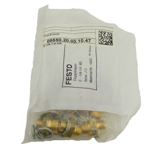 6x Festo E-1/8-1/4-MS Doppelnippel E1418MS Rohrverbindungsstück 15622 Fitting