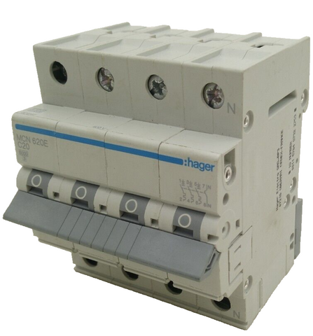 Hager MCN 620E Leitungsschutzschalter 4-polig MCN620E Schutzschalter | Schalter
