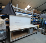 Aufnahmetisch 320x142x260 cm Aluprofil Vorderansicht