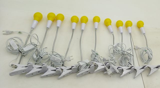 10x Klemmlampe mit Schwanenhals & Schalter – Cliplampe flexibel Gelb Weiß